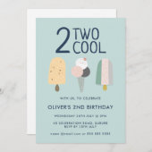 Deux Invitations d'anniversaire Cool Deuxième anni (Devant / Derrière)