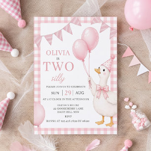 Deux Invitations d'anniversaire de fille en vichy