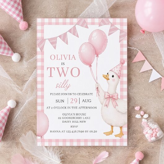 Deux Invitations d'anniversaire de fille en vichy