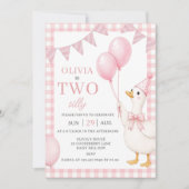 Deux Invitations d'anniversaire de fille en vichy (Devant)