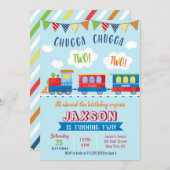 Deux invitations d'anniversaire de train (Devant / Derrière)