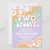 Deux invitations d'anniversaire Groovy Daisy (Devant)