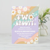 Deux invitations d'anniversaire Groovy Daisy (Debout devant)