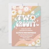 Deux invitations d'anniversaire Groovy Daisy (Devant)