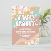 Deux invitations d'anniversaire Groovy Daisy (Debout devant)