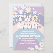 Deux invitations d'anniversaire Groovy pour un deu (Devant)
