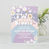 Deux invitations d'anniversaire Groovy pour un deu (Debout devant)