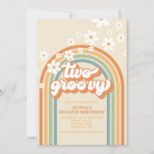 Deux Invitations d'anniversaire Groovy Rétro Arc-e (Devant)