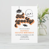 Deux invitations d'anniversaire Halloween effrayan (Debout devant)