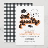 Deux invitations d'anniversaire Halloween effrayan (Devant / Derrière)