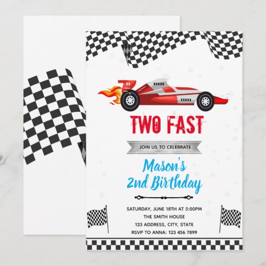 Deux invitations d'anniversaire rapides (Devant / Derrière)