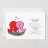 Deux invitations de baby shower pour oiseaux de la (Devant)