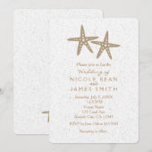 Deux invitations de mariage de plage avec étoiles (Devant / Derrière)