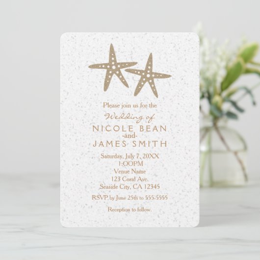 Deux invitations de mariage Starfish Beach (Debout devant)