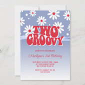 Deux Invitations Groovy Rétro pour un 2ème Anniver (Devant)
