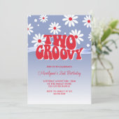 Deux Invitations Groovy Rétro pour un 2ème Anniver (Debout devant)