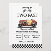 Deux invitations pour un anniversaire rapide, invi (Devant / Derrière)