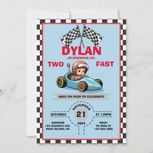 Deux Invitations Rapides Mignonnes (Devant)