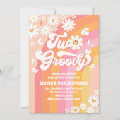 Deux Invitations rétro funky pour un deuxième anni (Devant)