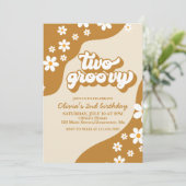 Deux invitations rétro groovy Daisy pour un 2ème a (Debout devant)