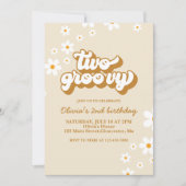 Deux invitations rétro groovy Daisy pour un 2ème a (Devant)
