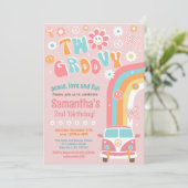 Deux invitations Super Boho Retro 2e anniversaire (Debout devant)