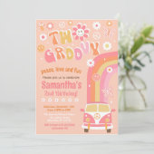 Deux invitations Super Boho Retro 2e anniversaire (Debout devant)