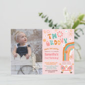 Deux invitations Super Boho Retro 2e anniversaire (Debout devant)