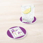 Deux Irises ~ Dessous de verre de boisson en grès (Côté)