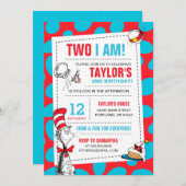 Deux, je suis | Chat dans le Casquette Invitation (Devant / Derrière)