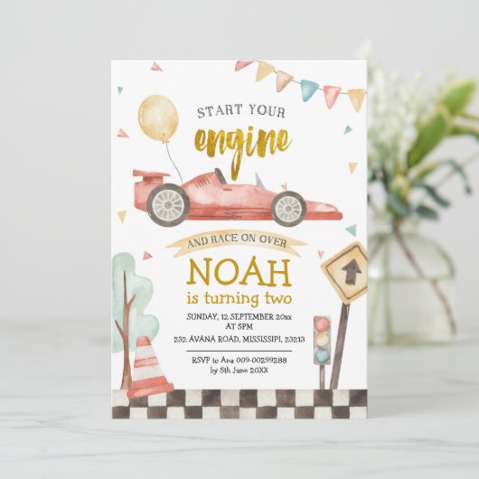 Deux Jeunes Garçons Invitation À La Course Anniver (Debout devant)