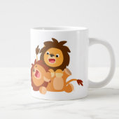 Deux Jolies caricatures Lions Jumbo Mug (Droite)