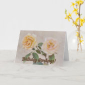 Deux Jolies cartes de voeux d'anniversaire Rose (Fleur jaune)