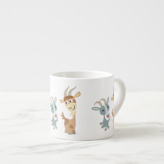 Deux Jolies chèvres Caricaturales Espresso Mug