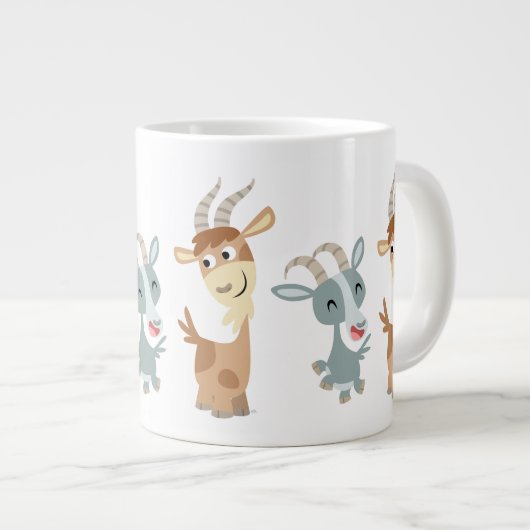 Deux Jolies chèvres caricaturales Jumbo Mug (Devant droit)