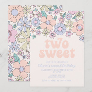 Deux jolies invitations rétro florales pour un 2èm