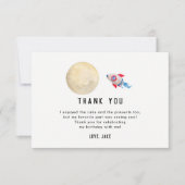 Deux La Lune 2e fête d'anniversaire Merci Cartes (Devant)