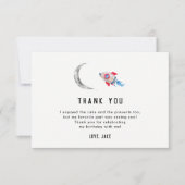 Deux La Lune 2e fête d'anniversaire Merci Cartes (Devant)