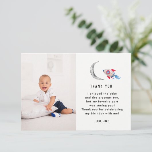 Deux La Lune 2e fête d'anniversaire Merci photo (Debout devant)