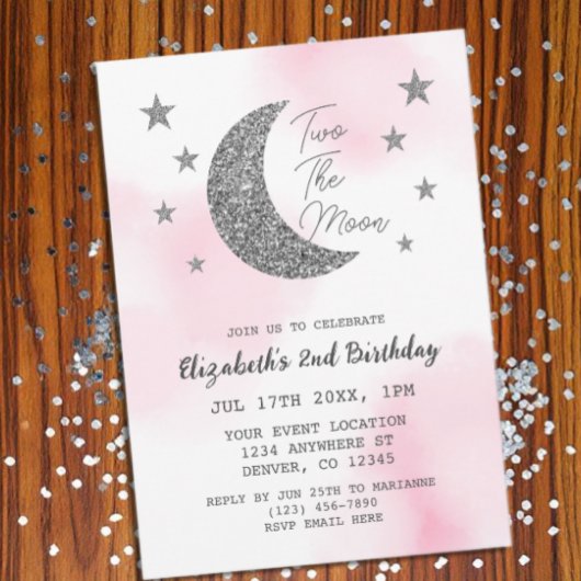 Deux La Lune 2e Invitation Anniversaire