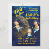 Deux la lune 2ème anniversaire invitation (Devant)