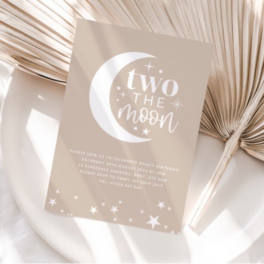 Deux La Lune Beige Anniversaire Invitation