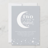 Deux La Lune Bleu Invitation Anniversaire (Devant)