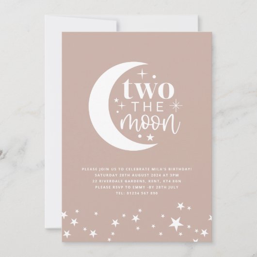 Deux La Lune Blush Invitation Anniversaire (Devant)