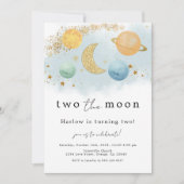 Deux la Lune Espace Extérieur 2e Invitation d'anni (Devant)