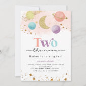 Deux la Lune Espace Extérieur 2e Invitation d'anni (Devant)