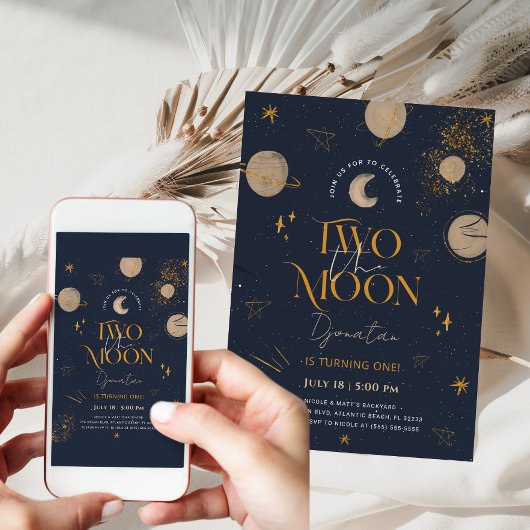 Deux La Lune Galaxy Invitation Anniversaire