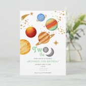 Deux La Lune | Invitation Galaxy 2e anniversaire (Debout devant)