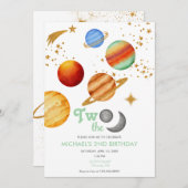 Deux La Lune | Invitation Galaxy 2e anniversaire (Devant / Derrière)