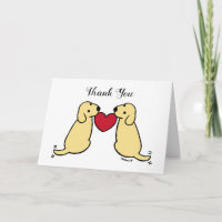 Deux Labradors Jaunes avec Merci Coeur
